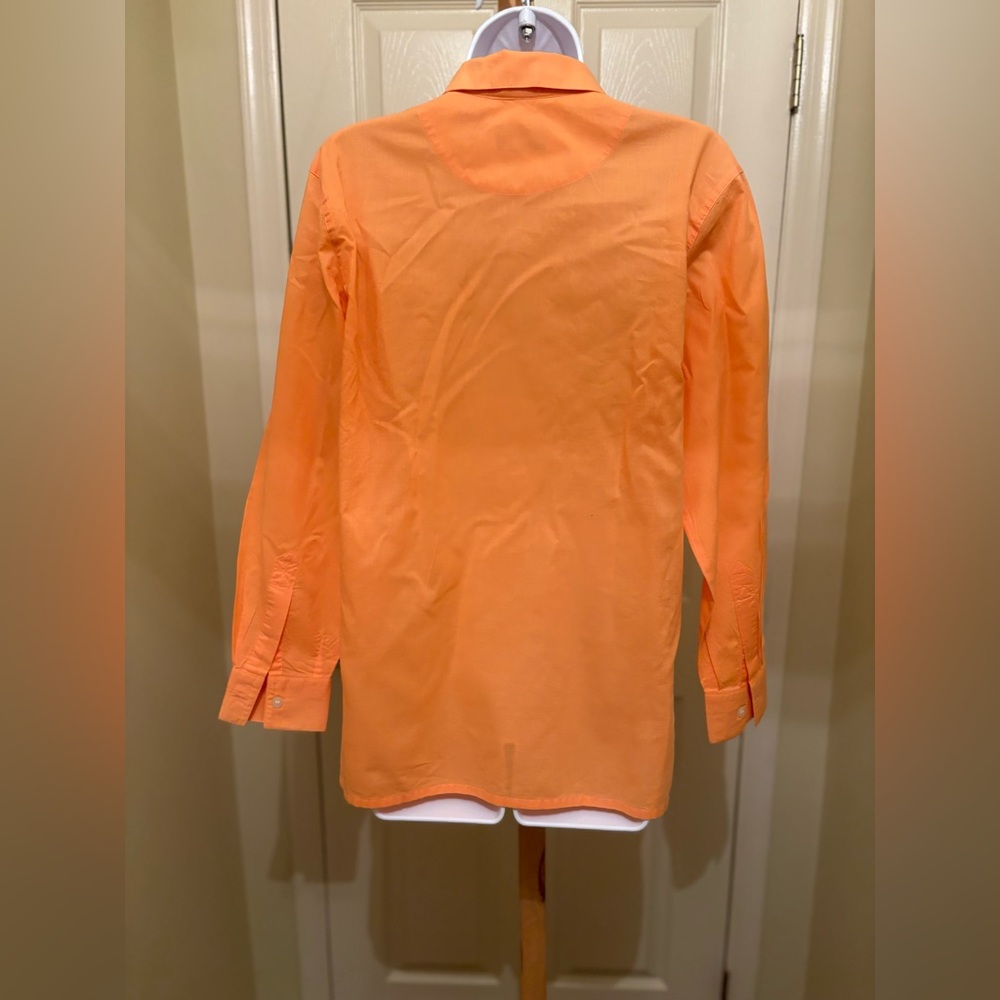 LIZ CLAIBORNE Woman’s Vibrant Orange Button-Down Sport Shirt, Size: S - Picture 2 of 7